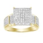 MEN'S RING 1/2 CT ROUND DIAMOND 10K YELLOW GOLD