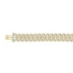 MEN'S BRACELET 6 1/3 CT BAGUETTE DIAMOND 10K YELLOW GOLD