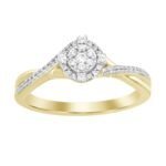 LADIES RING 1/5 CT ROUND DIAMOND 10K YELLOW GOLD