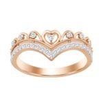 LADIES STACKABLE BAND 1/5 CT ROUND DIAMOND 10K ROSE GOLD