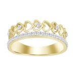 LADIES STACKABLE BAND 1/5 CT ROUND DIAMOND 10K YELLOW GOLD