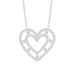 LADIES NECKLACE 1/2 CT ROUND DIAMOND 10K WHITE GOLD