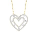 LADIES NECKLACE 1/2 CT ROUND DIAMOND 10K YELLOW GOLD