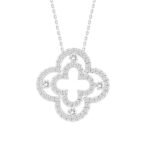 LADIES NECKLACE 1/2 CT ROUND DIAMOND 10K WHITE GOLD