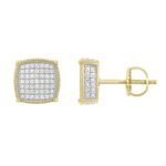MEN'S EARRING 1/4 CT ROUND DIAMOND 10K YELLOW GOLD