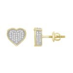 MEN'S EARRING 1/6 CT ROUND DIAMOND 10K YELLOW GOLD
