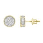 MEN'S EARRING 1/6 CT ROUND DIAMOND 10K YELLOW GOLD