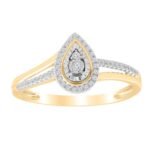 LADIES RING 1/6 CT ROUND DIAMOND 10K YELLOW GOLD