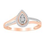 LADIES RING 1/6 CT ROUND DIAMOND 10K ROSE GOLD