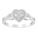 LADIES RING 1/6 CT ROUND DIAMOND 10K WHITE GOLD