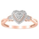 LADIES RING 1/6 CT ROUND DIAMOND 10K ROSE GOLD