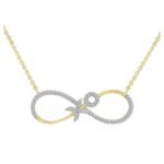 LADIES NECKLACE 1/6 CT ROUND DIAMOND 10K YELLOW GOLD