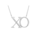 LADIES NECKLACE 1/10 CT ROUND DIAMOND 10K WHITE GOLD