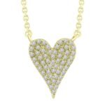 LADIES NECKLACE 1/10 CT ROUND DIAMOND 10K YELLOW GOLD