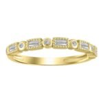 LADIES BAND 1/6 CT ROUND/BAGUETTE DIAMOND 10K YELLOW GOLD