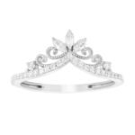 LADIES RING 1/4 CT ROUND/MARQUISE DIAMOND 10K WHITE GOLD