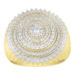 MEN'S RING 1 CT ROUND DIAMOND 14K YELLOW GOLD