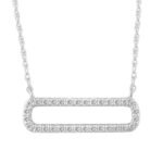LADIES NECKLACE 1/6 CT ROUND DIAMOND 10K WHITE GOLD