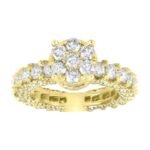 LADIES RING 3 1/2 CT ROUND DIAMOND 14K YELLOW GOLD