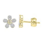 LADIES PENDANT 1/4 CT ROUND/BAGUETTE DIAMOND 10K YELLOW GOLD