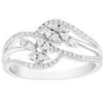 LADIES RING 1/3 CT ROUND DIAMOND 10K WHITE GOLD