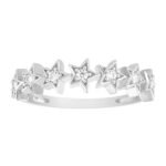 LADIES STACKABLE BAND 1/6 CT ROUND DIAMOND 10K WHITE GOLD