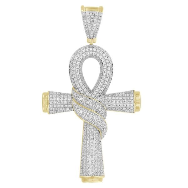 MEN'S CHARM 1 CT ROUND DIAMOND 10K YELLOW GOLD