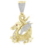 MEN'S CHARM 1/2 CT ROUND/RUBY DIAMOND 10K YELLOW GOLD
