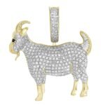 MEN'S CHARM 1/2 CT ROUND/BLACK DIAMOND 10K YELLOW GOLD