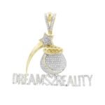 MEN'S CHARM 1/2 CT ROUND DIAMOND 10K YELLOW GOLD