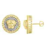 MEN'S EARRING 1/4 CT ROUND DIAMOND 10K YELLOW GOLD