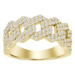 MEN'S CHARM 1 1/4 CT ROUND DIAMOND 10K YELLOW GOLD