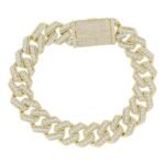 MEN'S BRACELET 11 5/8 CT ROUND DIAMOND 10K YELLOW GOLD