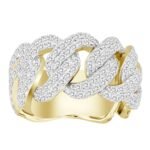 MEN'S BAND 3 CT ROUND DIAMOND 10K YELLOW GOLD