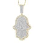 MEN'S CHARM 1 5/8 CT ROUND/BAGUETTE DIAMOND 14K YELLOW GOLD