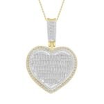 MEN'S CHARM 1 CT ROUND/BAGUETTE DIAMOND 14K YELLOW GOLD