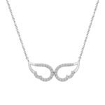 LADIES PENDANT WITH CHAIN 1/6 CT ROUND DIAMOND 10K WHITE GOLD