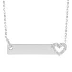 LADIES NECKLACE 1/10 CT ROUND DIAMOND 10K WHITE GOLD