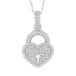 LADIES PENDANT 1/6 CT ROUND DIAMOND 14K WHITE GOLD