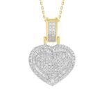 LADIES PENDANT 1/2 CT ROUND/BAGUETTE DIAMOND 10K YELLOW GOLD