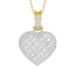 LADIES PENDANT 1 CT ROUND/BAGUETTE DIAMOND 10K YELLOW GOLD