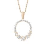 LADIES PENDANT 1/2 CT ROUND DIAMOND 10K ROSE GOLD