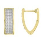 LADIES HOOPS 1/2 CT BAGUETTE DIAMOND 10K YELLOW GOLD