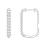 LADIES HOOPS 1/2 CT BAGUETTE DIAMOND 10K WHITE GOLD