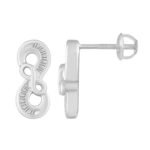 UNISEX EARRINGS 1/6 CT BAGUETTE DIAMOND 10K WHITE GOLD
