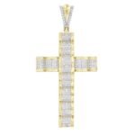 MEN'S CROSS 1/2 CT ROUND DIAMOND 10K YELLOW GOLD