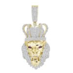 MEN'S CHARM 1 CT ROUND/BAGUETTE/RUBY DIAMOND 10K YELLOW GOLD