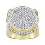 MEN'S RING 2 1/2 CT ROUND DIAMOND 10K YELLOW GOLD