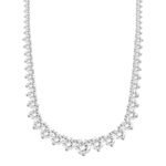 LADIES DIAMOND NECKLACE 5 CT ROUND DIAMOND 14K WHITE GOLD