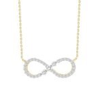 LADIES DIAMOND NECKLACE 1/4 CT ROUND DIAMOND 10K YELLOW GOLD